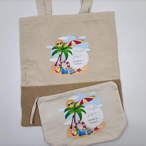 Cotton and jute tote bag + cotton beauty case