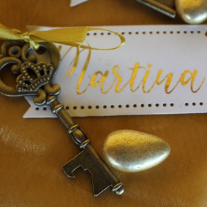 Segnaposto chiave + tag personalizzata con nomi invitati - cerimonie