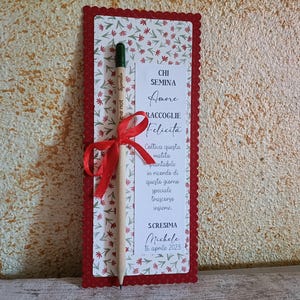 Segnaposto segnalibro con matita piantabile