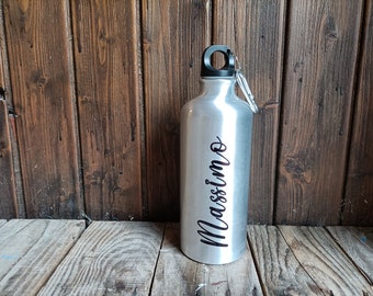 Borraccia argento glitterata o bianca Water Bottle in Alluminio personalizzata