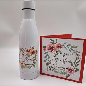 Borraccia+sacca+card personalizzabili - regalo maestra