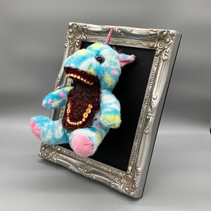 Framed Cute Creepy Horror Unicorn // Girly Sparkle Gore Stuffed Animal Alternative // Spooky Goth Oddities Gift