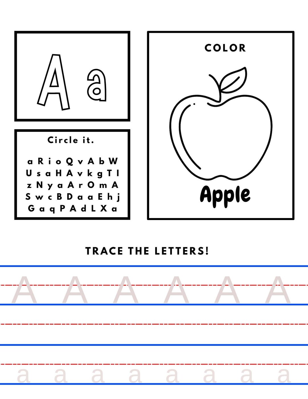 Pre-school ABC Worksheets - Etsy