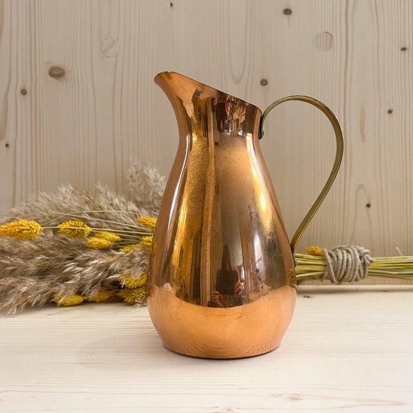 Kupfer Krug Vase mit Henkel - vintage, Cottagecore, Landhaus, broccante