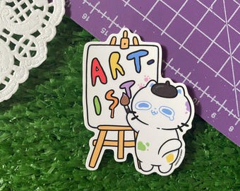 Artist Cat Vinyl Sticker