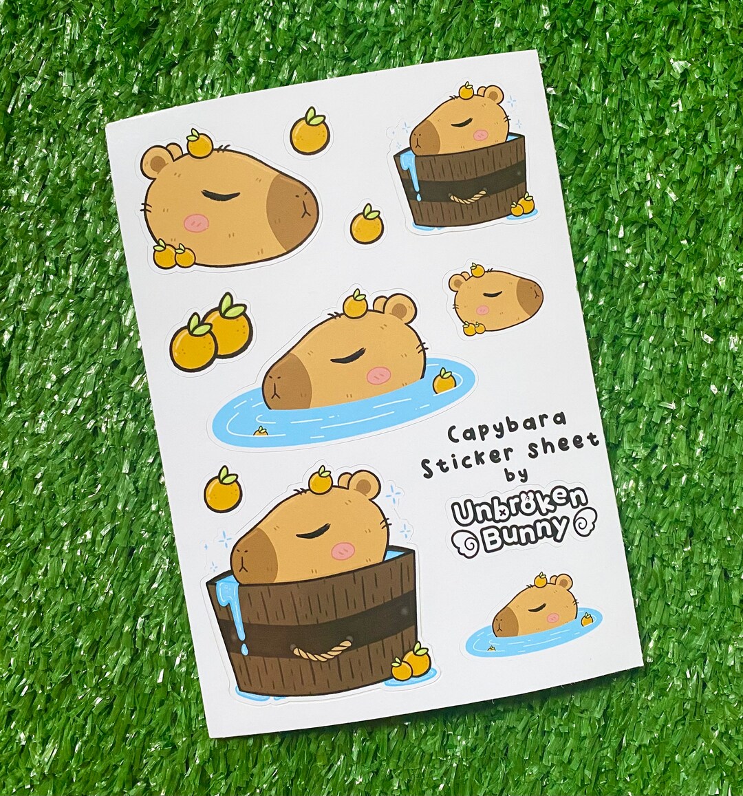Capybara Vinyl Sticker Sheet - Etsy