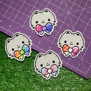 Cat Bow Pride-stickers lesbiennes, bi, transgenders en homo&#39;s