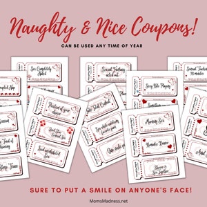 Christmas Gift for him or her, Love / Naughty & Nice Printable Coupon Book / A gift any partner is sure to love