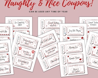 Christmas Gift for him or her, Love / Naughty & Nice Printable Coupon Book / A gift any partner is sure to love