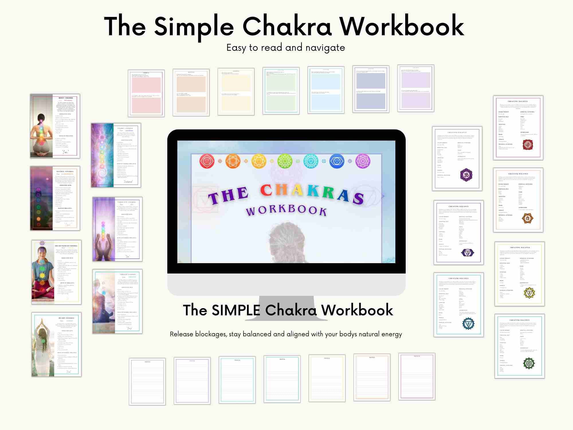 Simple Chakra Workbook / Journal / Printable / Energy Balance ...