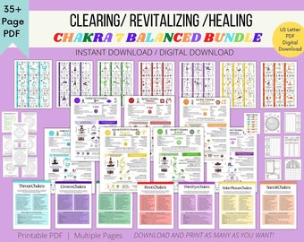 Chakra Cheat Sheets, Chart Guide, Printable Chakra Poster, Chakra Gift, Beginners Energy Healing, Yoga Pose Chakras, Spiritual Gift Decor