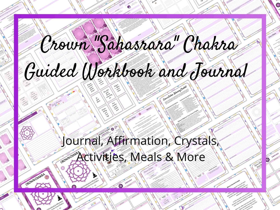 8 Chakra Workbooks Journal Affirmation Activities Cards Crystals and ...