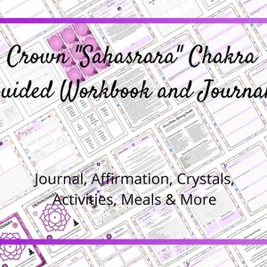 8 Chakra Workbooks Journal Affirmation Activities Cards Crystals and Meal Prep \ Chakra Tarot Spread, Pendulum Chart