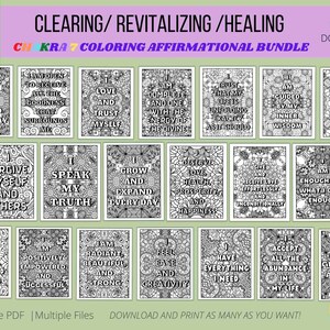 Chakra Coloring Book / Chakra Mandala Affirmations / Printable
