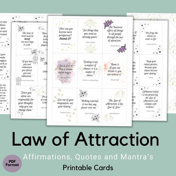 Law of Attraction Quote Cards