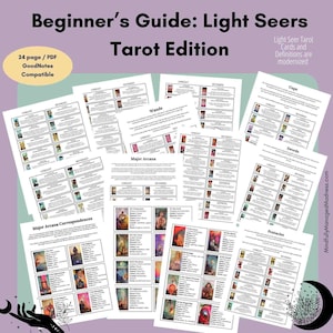 Tarot for Beginners Quick Reference Sheets Light Seer Tarot Edition - Etsy
