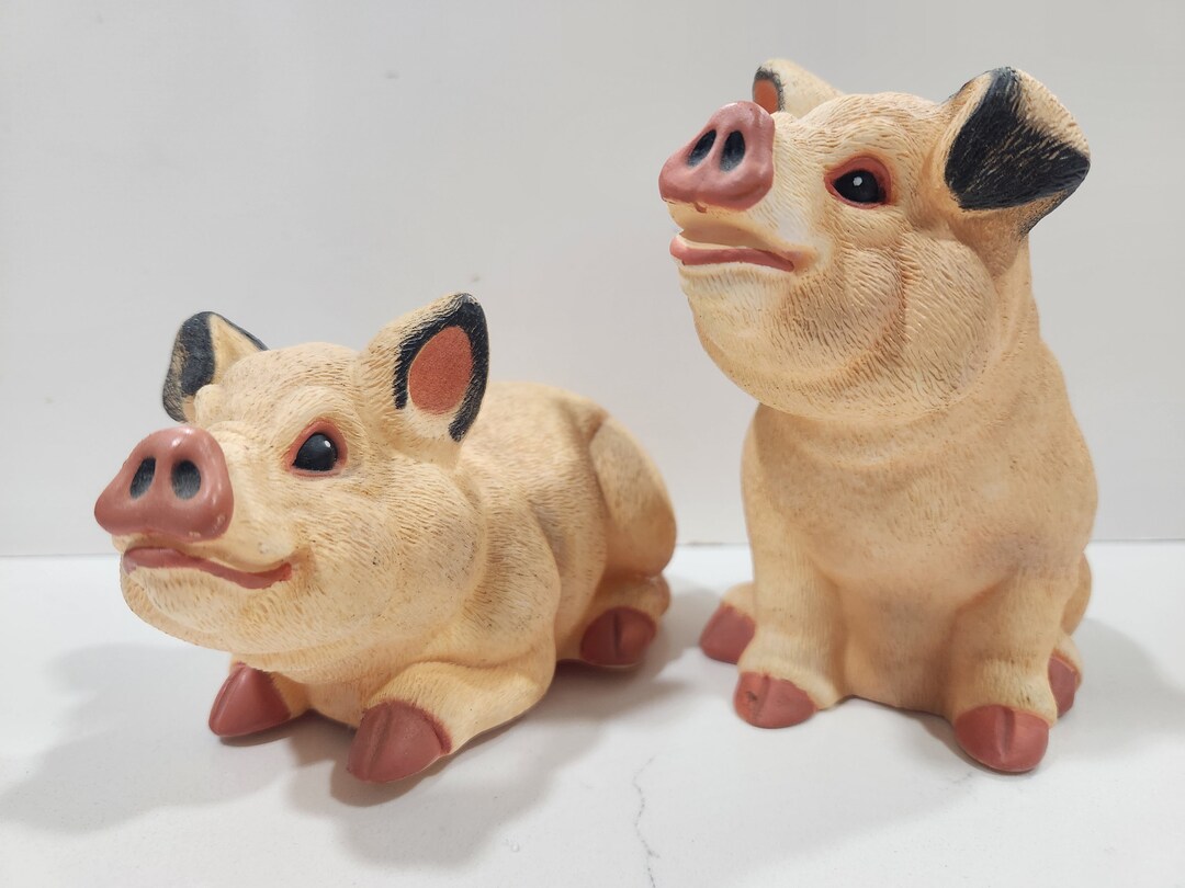 VINTAGE 1993 Art Line INC. Pig Figurine Resin Lawn Animal Set Etsy