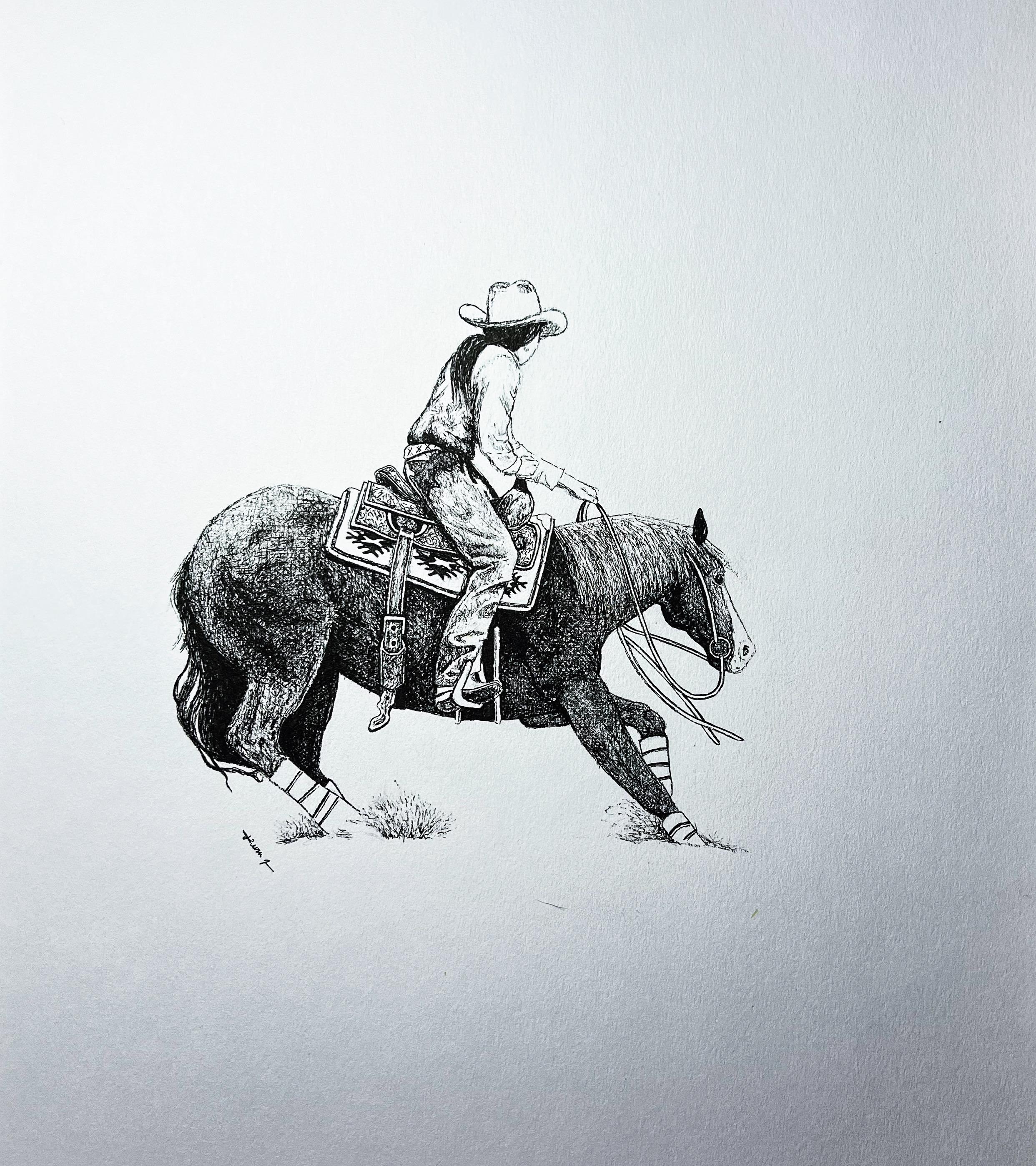 Cutting Cowgirl PRINT 5x7