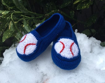 Baseball slippers, kid crochet shoes, toddler shoes, adult slippers, home shoes, crochet slippers, knit slippers, sport slippers