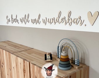 XXL wooden lettering | Be cheeky wild and wonderful | Wall sticker for children's room, baby room Scandi & Boho Kidsroom | saying