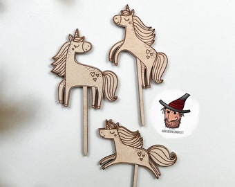 Cake topper unicorn | Unicorns | sets | horse birthday | cake plug