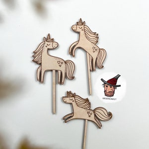 Caketopper Einhorn | Unicorn | Set | Pferdegeburtstag | Kuchenstecker