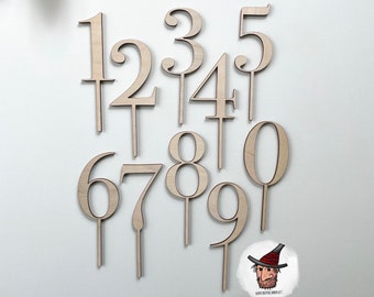 Cake topper numbers | number | birthday | wood | Cake plug | cake topper | Set | birthday | Birthday cake | Birthday cake
