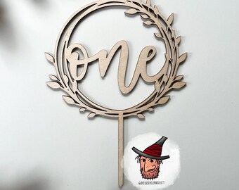 Cake topper | cake plug | one two three four five | one two three four five | Customizable | Boho | birthday decoration