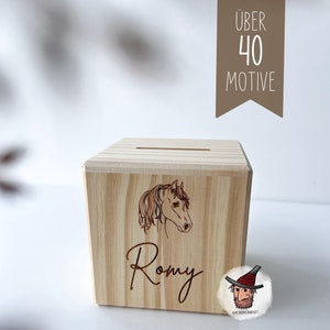 Personalisierte Spardose für Kinder mit Name und Motiv | Sparschwein | Geschenkidee für Geburt, Taufe, Geburtstag, Einschulung, Weihnachten