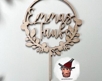 Cake topper | Baptism | communion | Confirmation | Enrollment | Birch wood | wood | Customizable | Boho