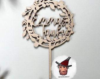 Cake topper | Baptism | communion | Confirmation | Enrollment | Birch wood | wood | Customizable | Boho