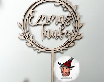 Cake topper | Baptism | communion | Confirmation | Enrollment | Birch wood | wood | Customizable | Boho