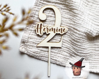 number name cake topper | cake plug | Cake topper | Personalized | wood | Birthday