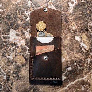 Personalizable - Tarjetero Premium de Piel de Búfalo para tarjetas, billetes y monedas. Cartera de cuero para hombre