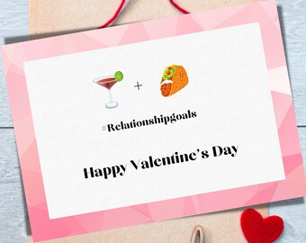 Valentine's Day| Galentine| Bestie| Relationship Goals| Landscape card| Digital Download