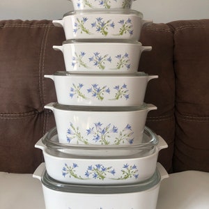 Corningware Blue Dust dishes various sizes