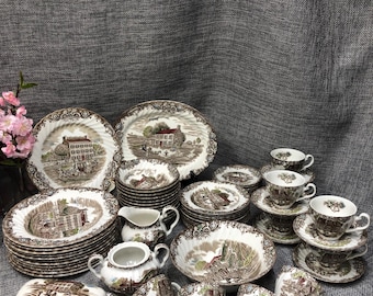 ジョンソンブラザーズ「オールドミル」ブレッドプレート：ヴィンテージ