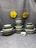 Vintage Pyrex Spring Blossom/Crazy Daisy Bowls & Casserole Dishes