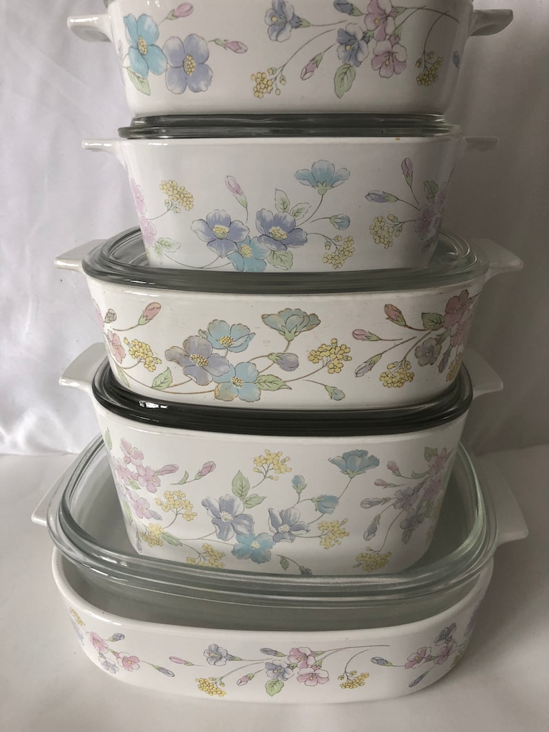 Corningware Pastel Bouquet Pattern 1QT to 2.5L Mini Etsy
