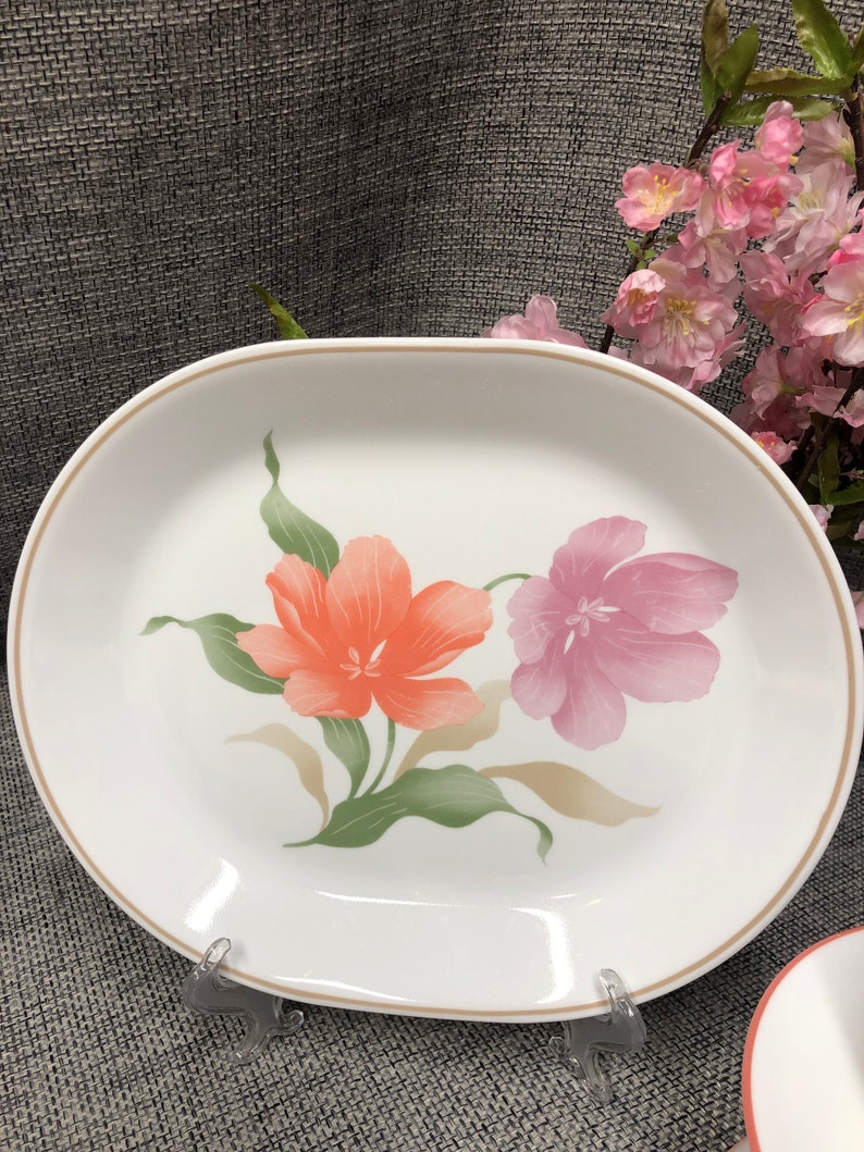 Corelle Peony Dinnerware Set: Pink Lavender Floral Plates, Mugs, Bowl ...