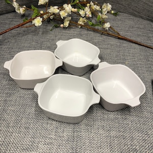 4 PCs Corning ware Just White P-43-B 700ML petite/ mini  bowls Made in USA