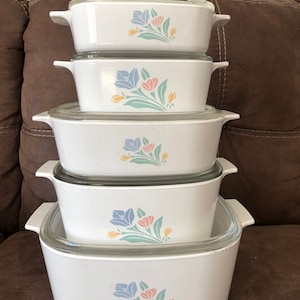 Corningware Friendship +  English Meadow Casserole, Stove top Baking  dishes various sizes