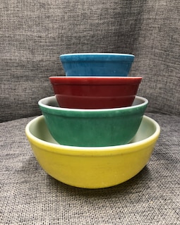 Pyrex Primary Color Yellow 404, Green 403, Red 402, Blue 401