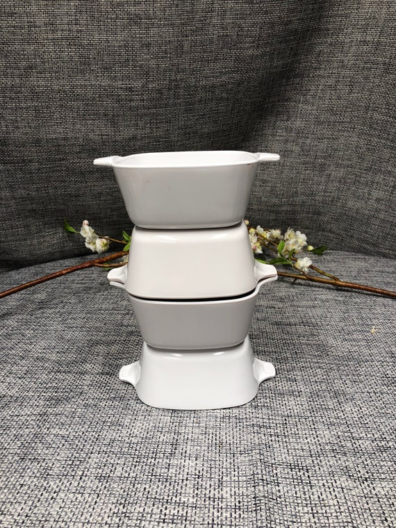 4 Pcs Corning Ware Just White P-43-B 700ML Petite/ Mini Bowls Made