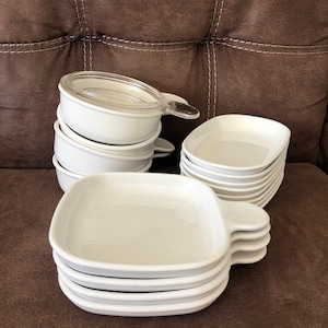 Corning ware serving dishes Square flat P-185-B  Side kicks P-140-B Grab it bowls P-150-B