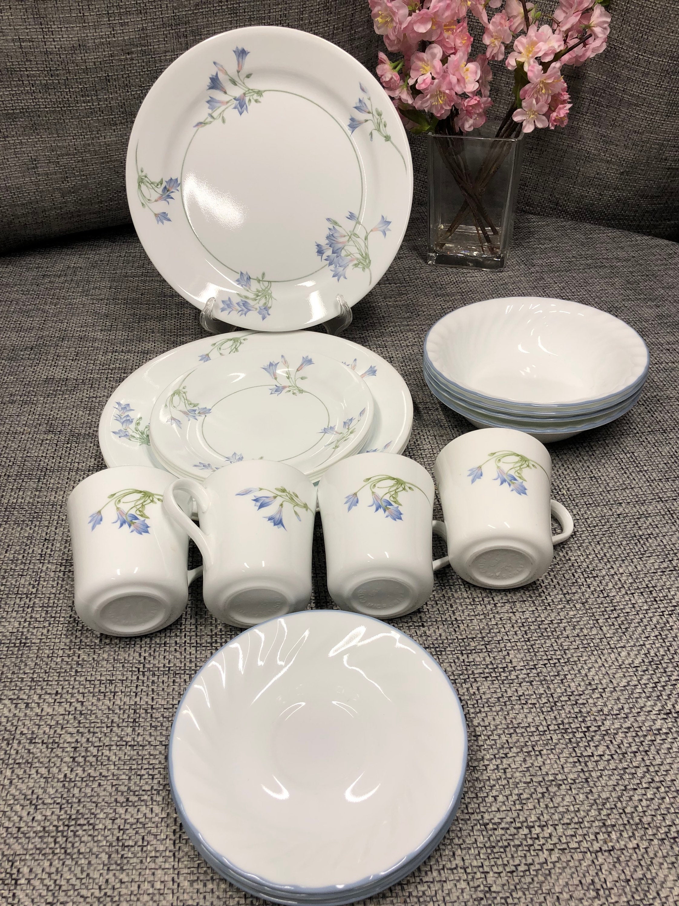 Corelle Blue Dusk Floral 20-piece Dinnerware Set - Etsy