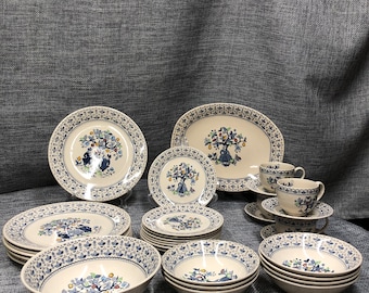 Sugar & Spice Staffordshire England Ironstone Dinner, Dessert, Cereal bowls, teacup, saucer, platter, salad bowl