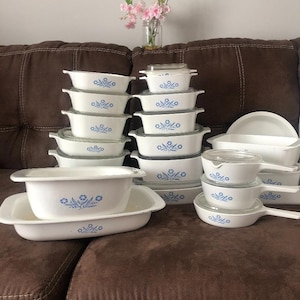 Corningware Blue Corn Flower pattern Casserole Baking Dishes mini to 5QT full line