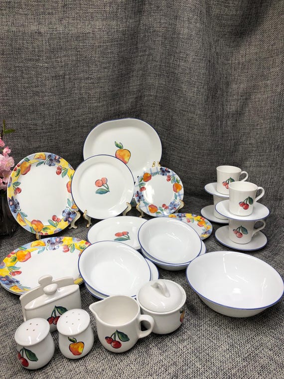 Corelle Fruit Basket Dinner, Luncheon Desert, Cereal Bowls,salad