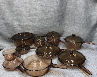 Vision Amber Cookware from 0.5L 1L 1.5L 2.5L 5L pot  Fry pans, Saucers, Skillet,